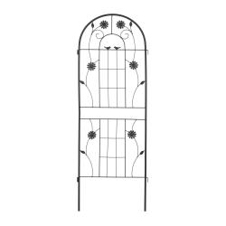 Lot de 2 tuteurs pour plantes grimpantes 150 cm en m&eacute;tal noir d&eacute;coratif 13_0012015