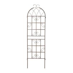 Lot de 2 tuteurs &agrave; tomates treillis d&eacute;coratif jardin 150 x 30 x 30 cm en m&eacute;tal marron 13_0012021