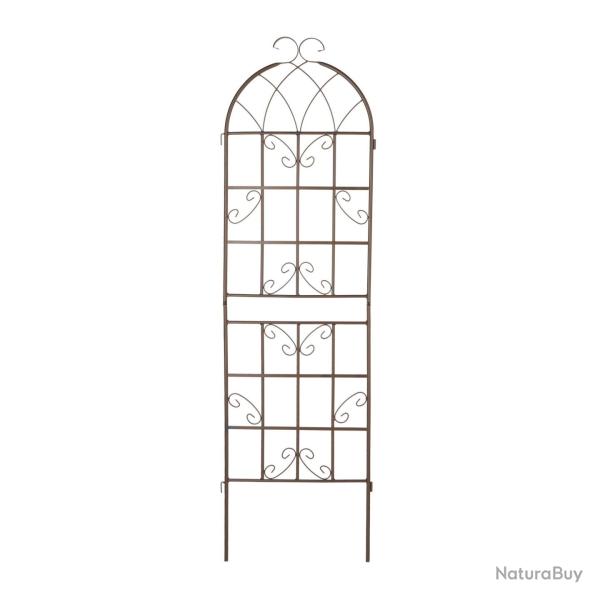 Lot de 2 tuteurs � tomates treillis d�coratif jardin 150 x 30 x 30 cm en m�tal marron 13_0012021