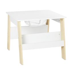 Ensemble mobilier enfants 3 pi&egrave;ces table &agrave; hauteur adapt&eacute;e 80 x 60 x 40 cm style moderne en bois be