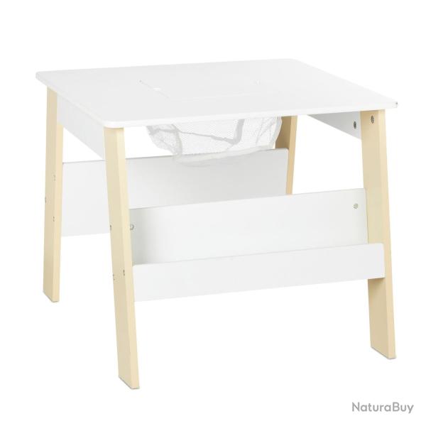 Ensemble mobilier enfants 3 pi�ces table � hauteur adapt�e 80 x 60 x 40 cm style moderne en bois be