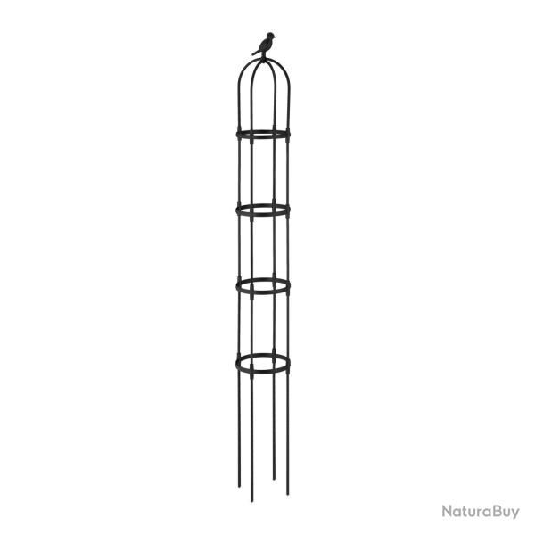 Lot de 2 trellis ob�lisques d�co jardin 188 x 30 x 30 cm en m�tal noir 13_0011743