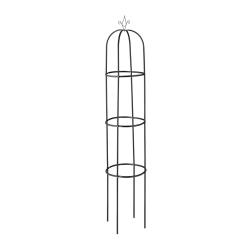 Trellis d&eacute;coratif rond pour plantes grimpantes jardin 200 x 40 cm en m&eacute;tal noir 13_0011749