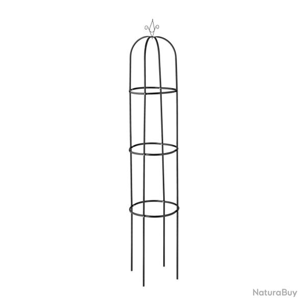 Trellis d�coratif rond pour plantes grimpantes jardin 200 x 40 cm en m�tal noir 13_0011749