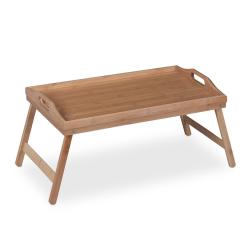Plateau de lit rectangulaire avec pieds repliables 60 x 40 x 7 cm pratique pour petit-d&eacute;jeuner en b
