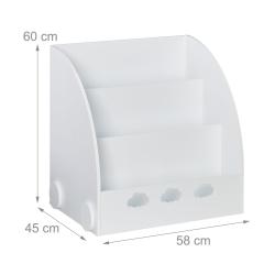 &Eacute;tag&egrave;re de rangement pour livres enfants hauteur ajust&eacute;e 80 x 30 x 60 cm en MDF blanc 13_0011796