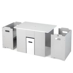 Lot de 1 table enfant 4 en 1 avec 2 chaises empilables 70 x 45 x 47 cm gain de place design contemp