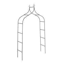 Portail &agrave; rosier pour plantes grimpantes jardin 200 x 100 x 15 cm en m&eacute;tal noir 13_0011834