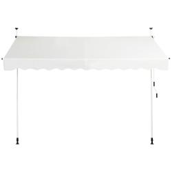 Auvent manuel r&eacute;tractable 300 x 125 cm ajustable en hauteur 200-300 cm design moderne et cosy en al