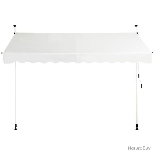 Auvent manuel r�tractable 300 x 125 cm ajustable en hauteur 200-300 cm design moderne et cosy en al