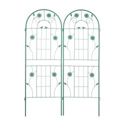 Lot de 2 tuteurs &agrave; tomates design d&eacute;coratif jardin 150 x 30 x 30 cm en m&eacute;tal vert 13_0012023