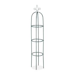 Lot de 2 tuteurs &agrave; tomates en fer design d&eacute;coratif jardin 120 x 30 x 30 cm en m&eacute;tal vert 13_0012025
