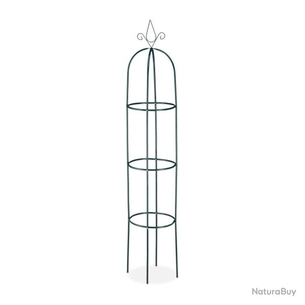 Lot de 2 tuteurs � tomates en fer design d�coratif jardin 120 x 30 x 30 cm en m�tal vert 13_0012025