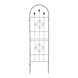 Lot de 2 treillis d&eacute;coratifs pour plantes grimpantes 150 x 30 x 180 cm en m&eacute;tal noir 13_0012036