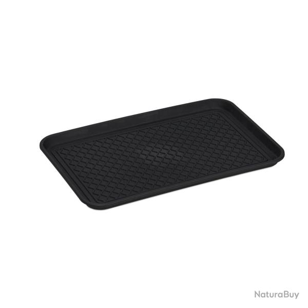 Lot de 3 plateaux � chaussures pratiques 60 x 40 cm en plastique noir 13_0013089