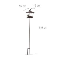 Mangeoire &agrave; oiseaux d&eacute;co jardin 50 x 20 x 20 cm pratique design antique en fonte de fer 13_0013306