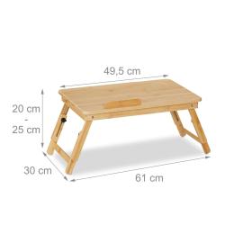 Table de lit multifonction pour ordinateur 60 x 40 x 28 cm surface r&eacute;glable avec tiroir rangement e