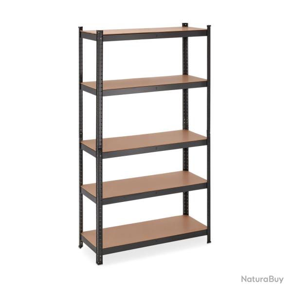 �tag�re de rangement modulable garage 5 niveaux r�glables 90 x 40 x 30 cm en MDF noir 13_0012384