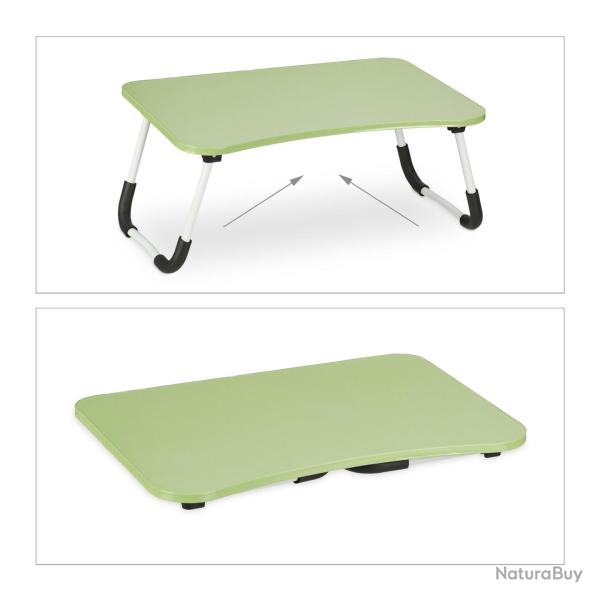 Table de lit pour ordinateur portable pratique 60 x 40 x 28 cm finition mate en MDF vert 13_0013392