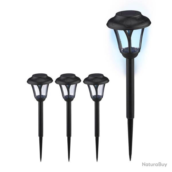 Lot de lampes solaires d�coratives jardin ext�rieur 39 x 11 x 11 cm en plastique noir 13_0013732