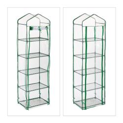 Serre de balcon compacte avec 5 &eacute;tag&egrave;res pour l&eacute;gumes herbes aroma en plastique transparent 13_0013