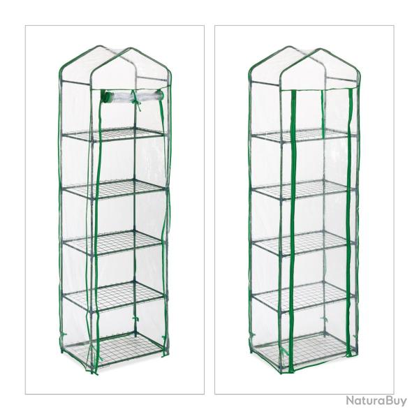 Serre de balcon compacte avec 5 �tag�res pour l�gumes herbes aroma en plastique transparent 13_0013