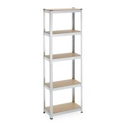 &Eacute;tag&egrave;re de rangement modulable pour garage atelier 90 x 40 x 180 cm r&eacute;glable en acier galvanis&eacute; gri