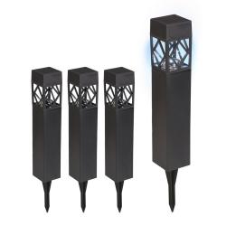 Lot de lampes solaires d&eacute;coratives jardin 41 x 6 x 6 cm &eacute;clairage automatique design moderne en pla