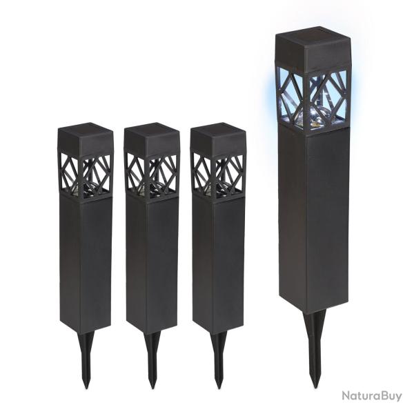 Lot de lampes solaires d�coratives jardin 41 x 6 x 6 cm �clairage automatique design moderne en pla
