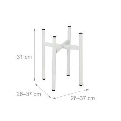 Lot de 2 porte-plantes r&eacute;glable pratique design sobre int&eacute;rieur 31 x 26-37 x 26-37 cm en fer noir 1