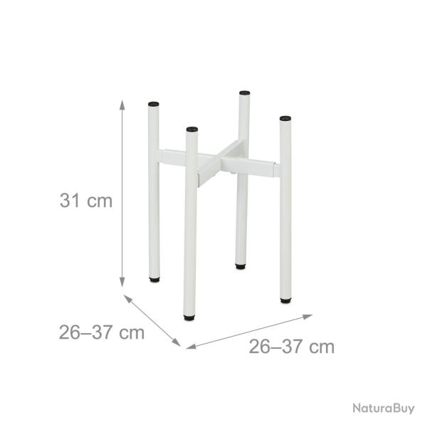 Lot de 2 porte-plantes r�glable pratique design sobre int�rieur 31 x 26-37 x 26-37 cm en fer noir 1