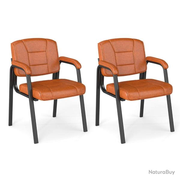 Lot de 2 chaises hautes d'invit�s 62 x 59 x 87 cm confort ergonomique motifs brod�s modernes en sim