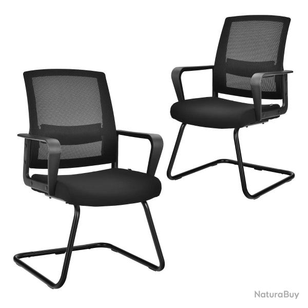 Lot de 2 chaises ergonomiques � dossier moyen 60 x 54,5 x 94 cm confort optimal design moderne en p