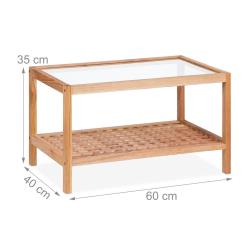 Table d'appoint moderne avec 2 niveaux pour rangement salon chambre 45 x 30 x 70 cm en bois noir 13