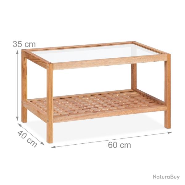 Table d'appoint moderne avec 2 niveaux pour rangement salon chambre 45 x 30 x 70 cm en bois noir 13