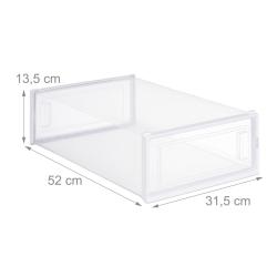 Lot de 6 bo&icirc;tes &agrave; chaussures empilables rangement transparent pour bottes et autres accessoires en