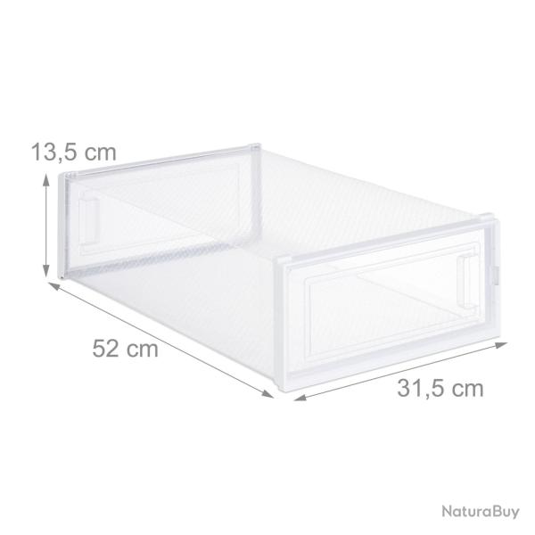 Lot de 6 bo�tes � chaussures empilables rangement transparent pour bottes et autres accessoires en