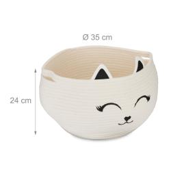 Corbeille de rangement enfant design moderne pliable chambre 40 x 30 x 30 cm en coton beige 13_0013