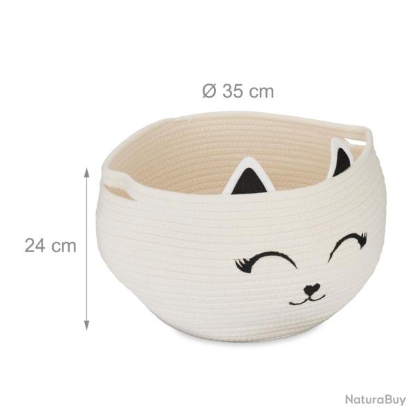 Corbeille de rangement enfant design moderne pliable chambre 40 x 30 x 30 cm en coton beige 13_0013