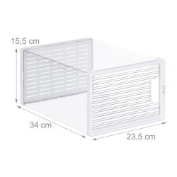 Lot de 6 bo&icirc;tes &agrave; chaussures transparentes empilables rangement facile jusqu'&agrave; 45 en plastique tran