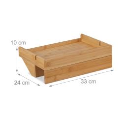 &Eacute;tag&egrave;re de lit pratique peu encombrante support livre r&eacute;veil 50 x 20 x 15 cm en bambou naturel 13_0