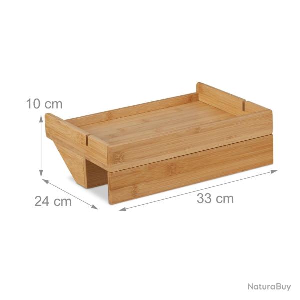 �tag�re de lit pratique peu encombrante support livre r�veil 50 x 20 x 15 cm en bambou naturel 13_0
