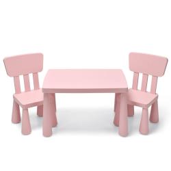 Lot de 1 table et 2 chaises pour enfants 76,5 x 54,5 x 49,5 cm confort ergonomic design rose 20_001