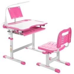 Lot de 1 ensemble bureau inclin&eacute; et chaise r&eacute;glable 71 x 38 x 52-79 cm confort optimal style modern