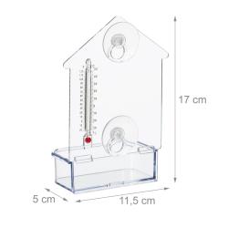 Lot de 2 mangeoires &agrave; oiseaux pratique &agrave; fixer fen&ecirc;tre 30 x 20 x 20 cm en plastique transparent 13_