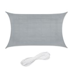 Voile d'ombrage rectangulaire 2 x 3 m protection UV r&eacute;sistante aux intemp&eacute;ries style ext&eacute;rieur en P