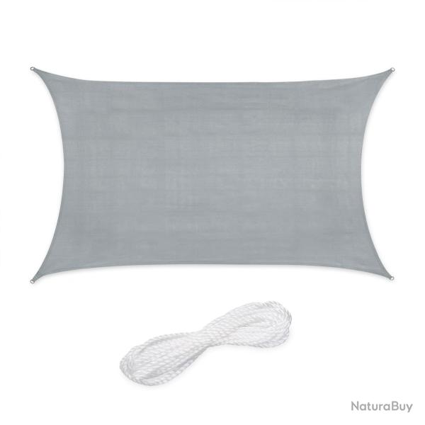 Voile d'ombrage rectangulaire 2 x 3 m protection UV r�sistante aux intemp�ries style ext�rieur en P