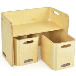 Lot de 1 table enfant 66 x 41 x 51 cm avec 2 chaises ergonomiques gain de place design moderne en b