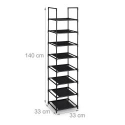 Meuble &agrave; chaussures &eacute;troit design pratique entr&eacute;e 30 x 20 x 80 cm rangement facile en m&eacute;tal noir 13