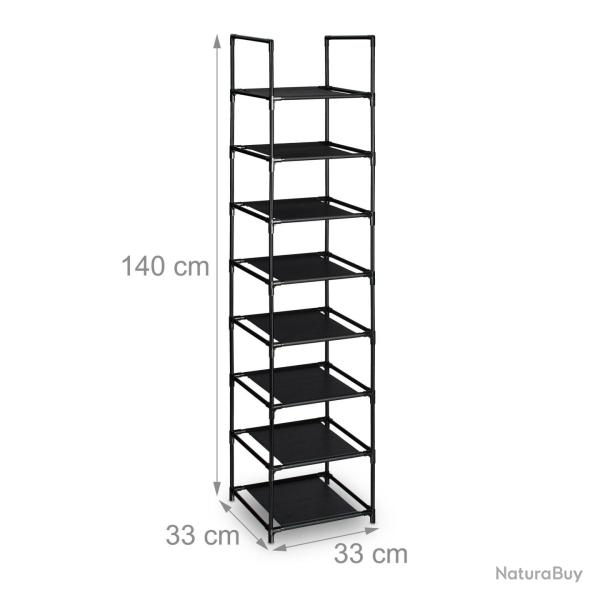 Meuble � chaussures �troit design pratique entr�e 30 x 20 x 80 cm rangement facile en m�tal noir 13